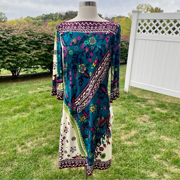❣️HP❣️ Donna Morgan Retro Mod Floral Print Shift Dress - Picture 1 of 16